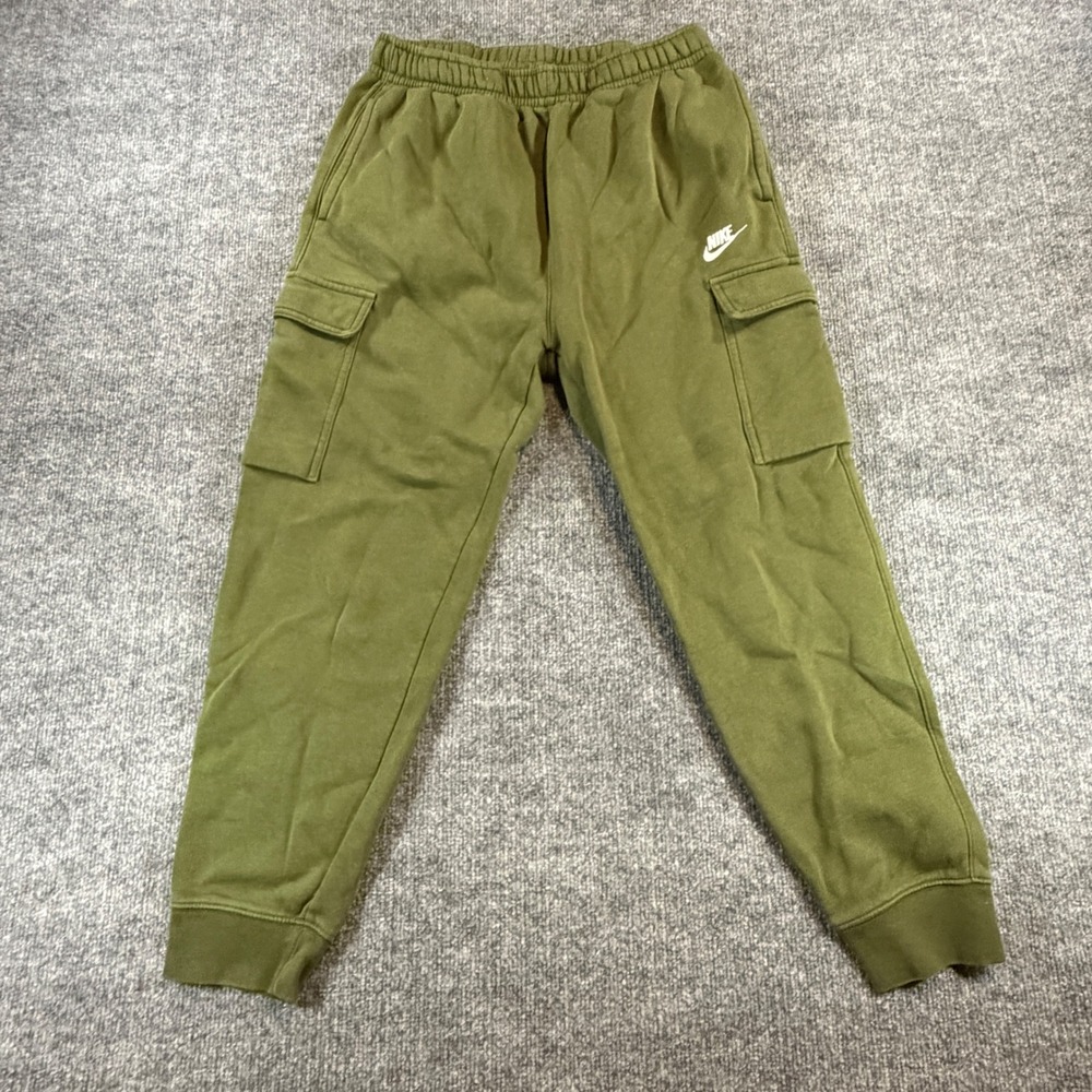 Nike Sportswear Club Fleece Cargo Joggers Olive Green Pants Mens Size Small